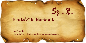 Szoták Norbert névjegykártya