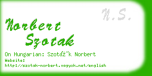 norbert szotak business card